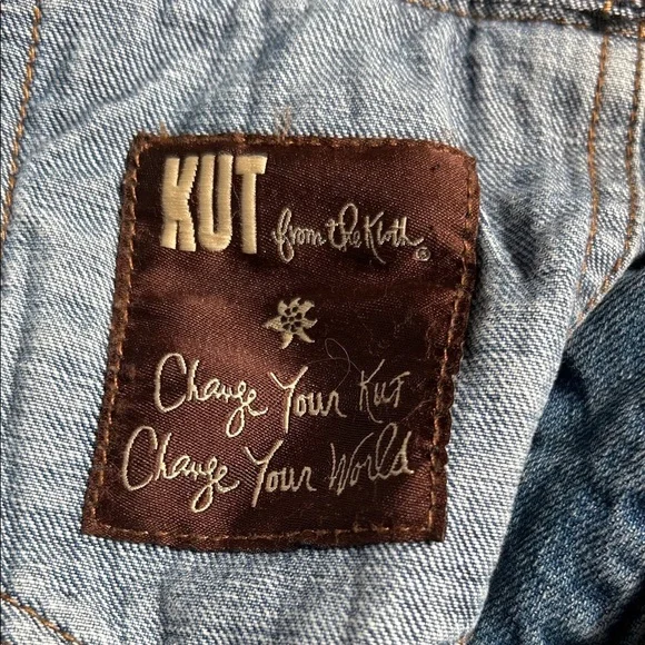 Kut from the Kloth Light Blue Distressed Jean Jacket - Picture 16 of 16